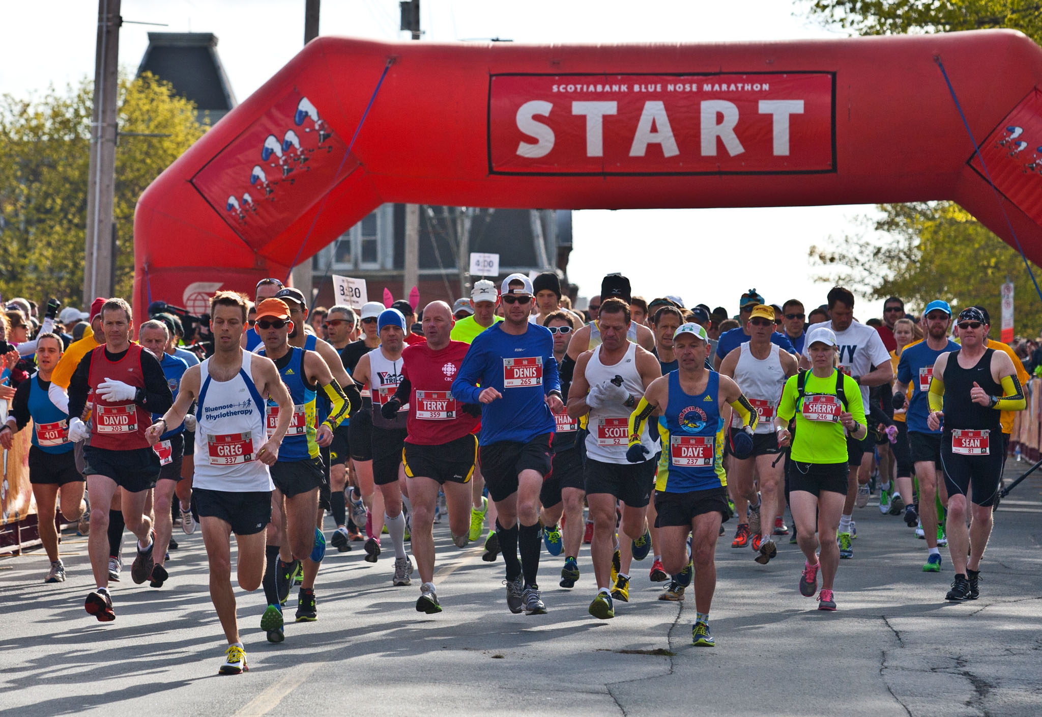 Full marathoners start the 10th annual Bluenose Marathon on Sackville Street.